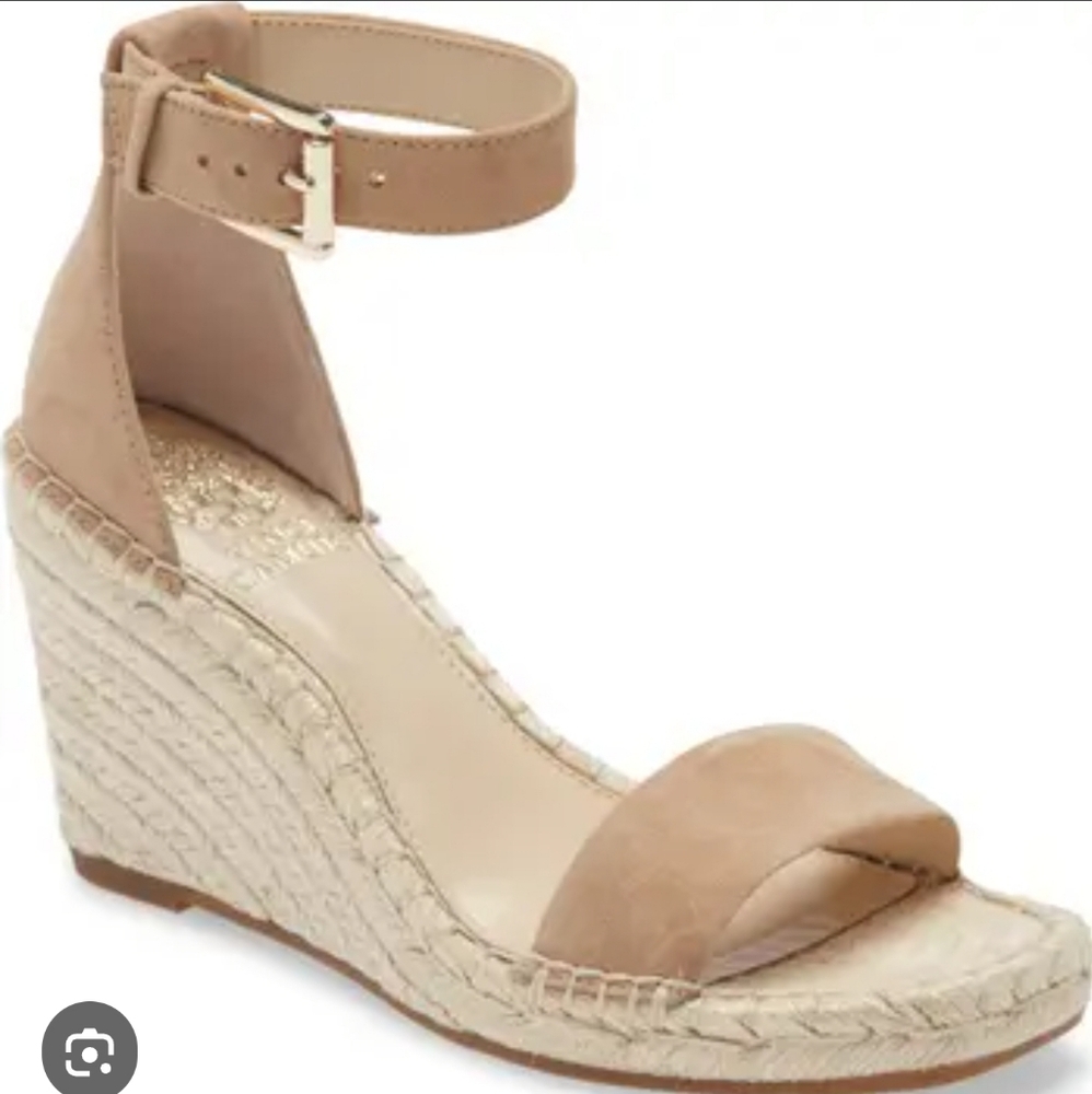 Vince Camuto Cream Espadrille Sandals with Ankle Strap